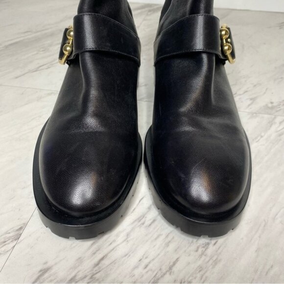 Stuart Weitzman Luxering Black Leather Bootie 7B - Picture 10 of 14